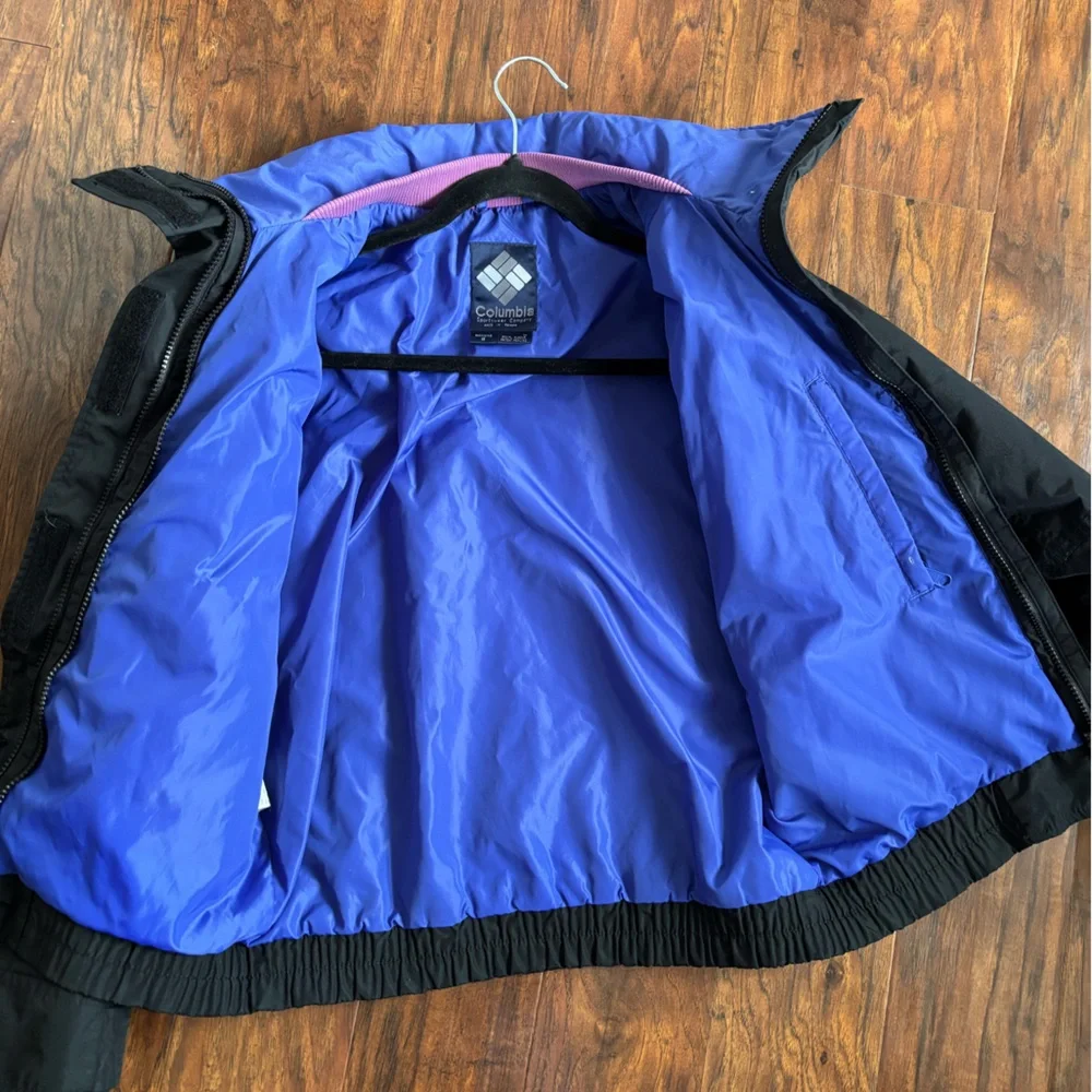 Columbia Vintage Bugaboo jacket Women’s Radial sleeve black purple snow ski S